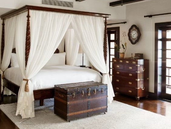 sypialnia w stylu kolonialnym